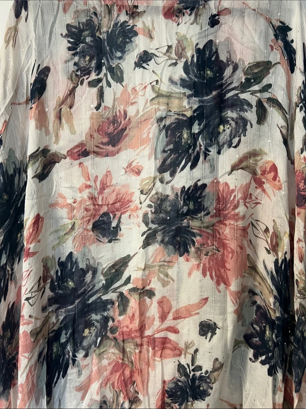 Pink Floral Beach Kimono Cover-Up for Women